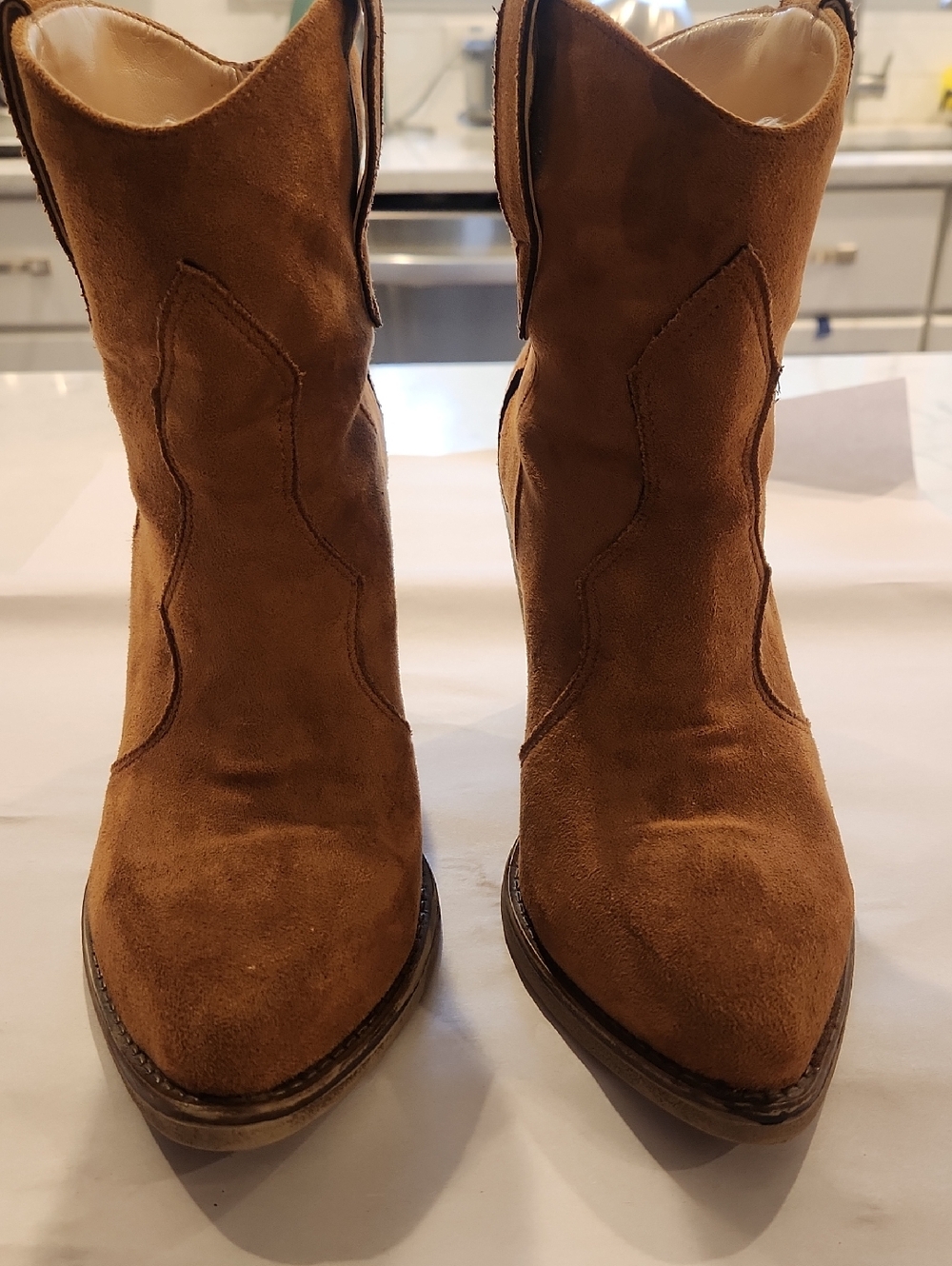 Women’s Suede Ankle Boots in Brown - Picture 7 of 8
